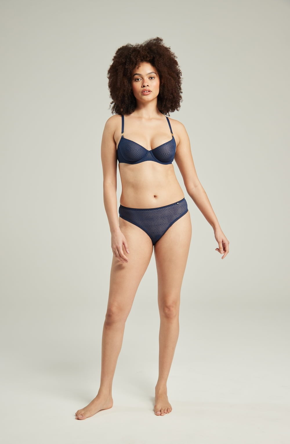 Nudea The Sheer Deco High Leg Brief Navy 4 nudea the sheer deco high leg brief navy - image 4