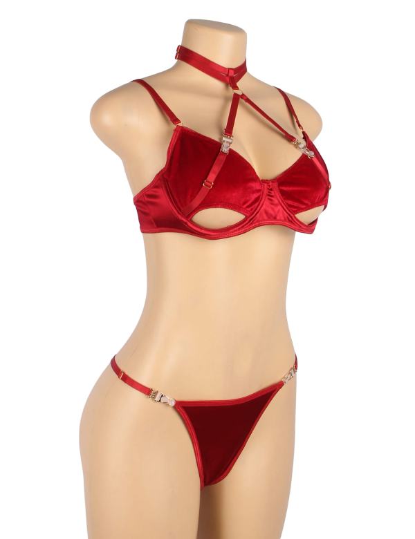 Yesx Yx872Q Hollow Cut Halter Bra Set Up To 2Xl 2 yesx yx872q hollow cut halter bra set up to 2xl - image 2
