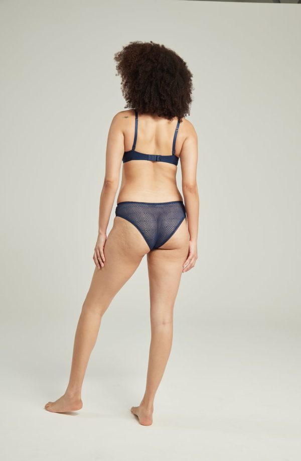 Nudea The Sheer Deco High Leg Brief Navy 2 nudea the sheer deco high leg brief navy - image 2