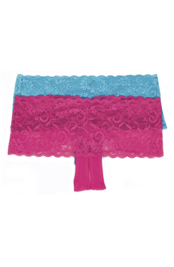 shirley of hollywood 59 stretch lace boy short turquoise