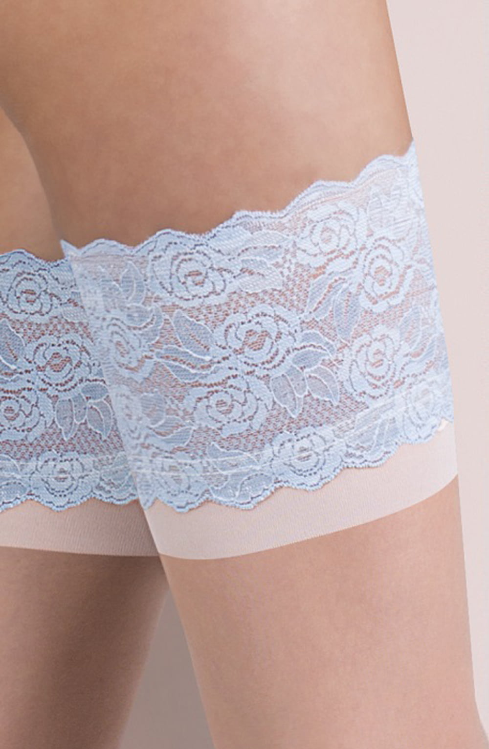 Gabriella 473 Katherine Hold Ups Natural/White/Blue 1 gabriella 473 katherine hold ups natural/white/blue