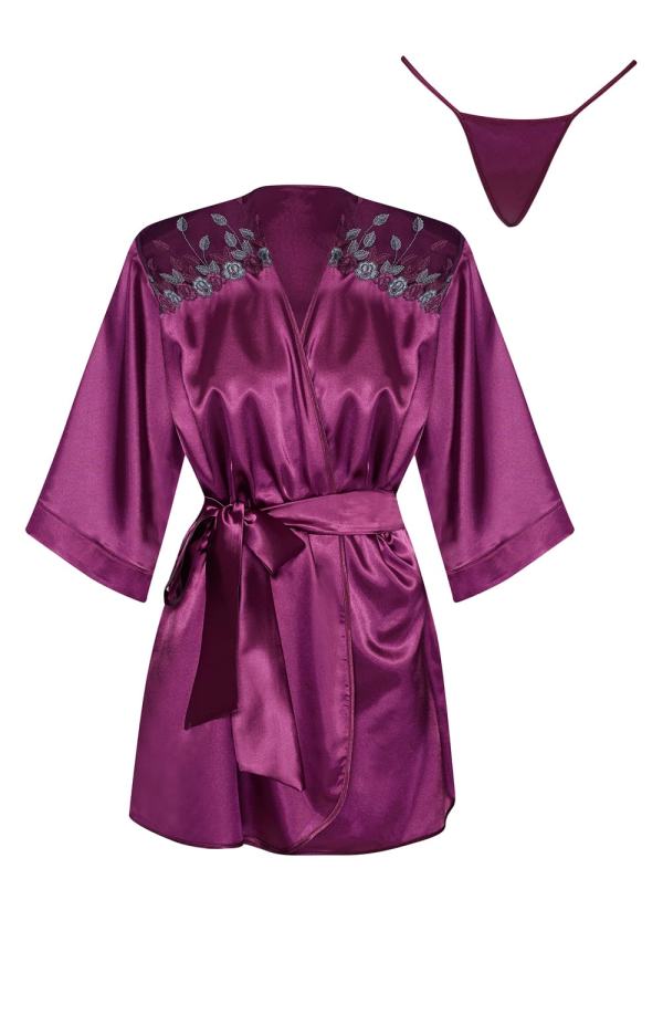 Beauty Night Peignoir Burgundy 2 beauty night peignoir burgundy - image 2