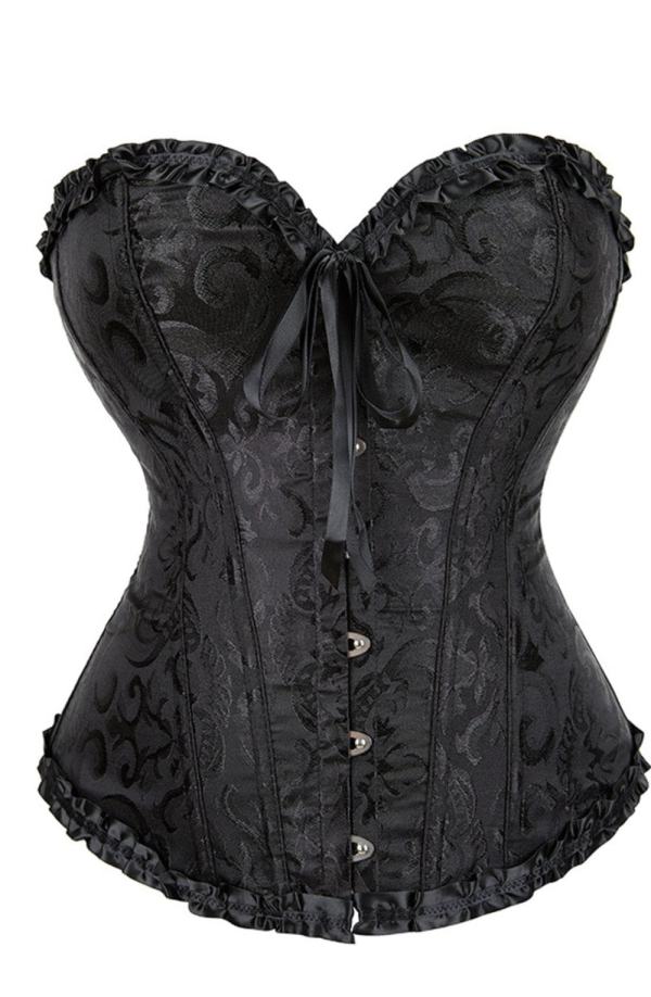 yesx yx886 stunning black borcade corset up to 5xl - image 9