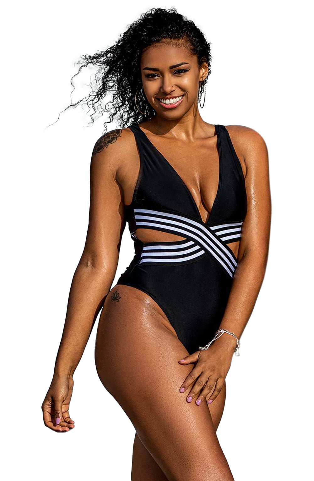 yesx yx980 one piece swimsuit black - image 4