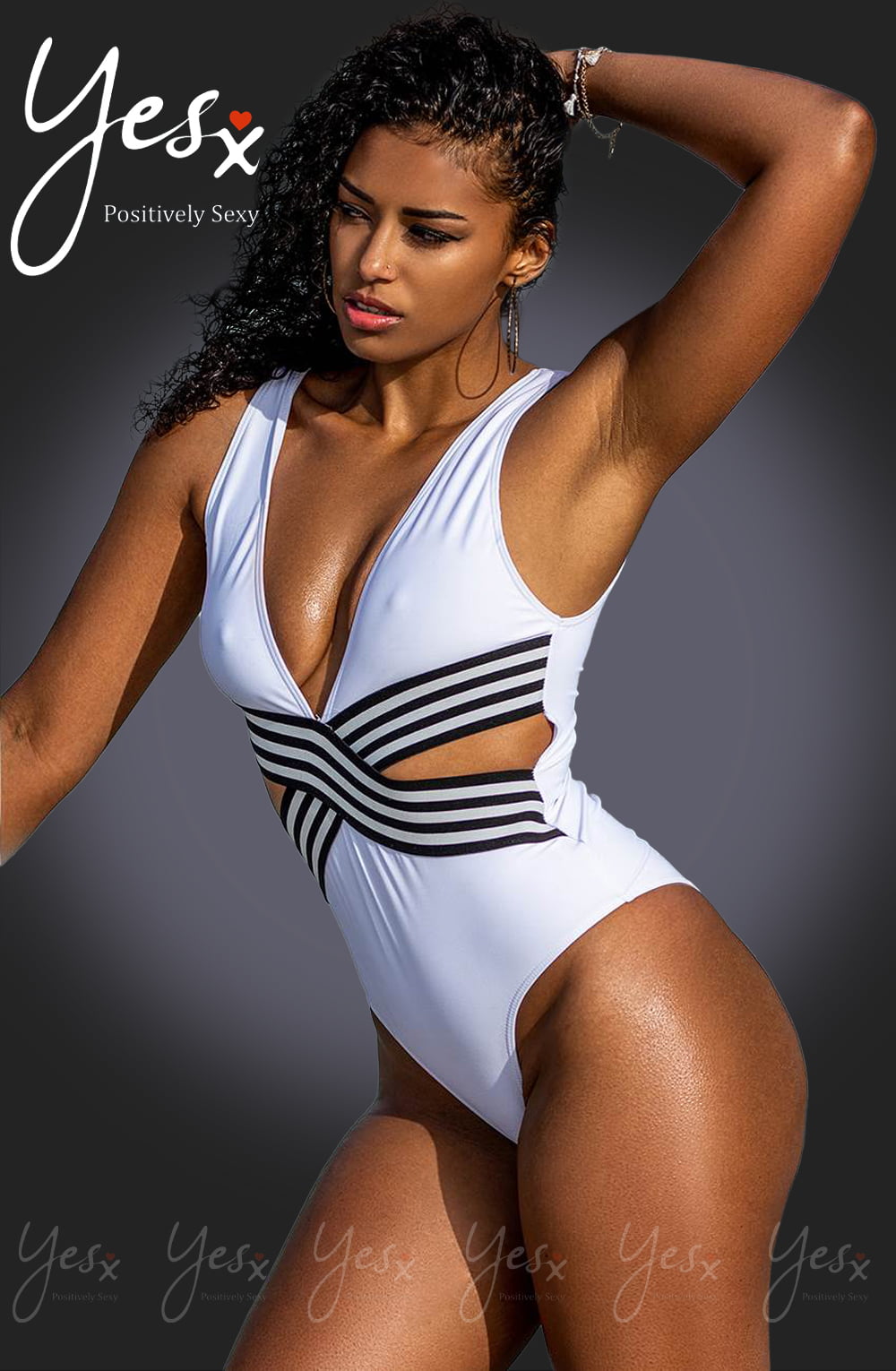 yesx yx962 one piece swimsuit white - image 2