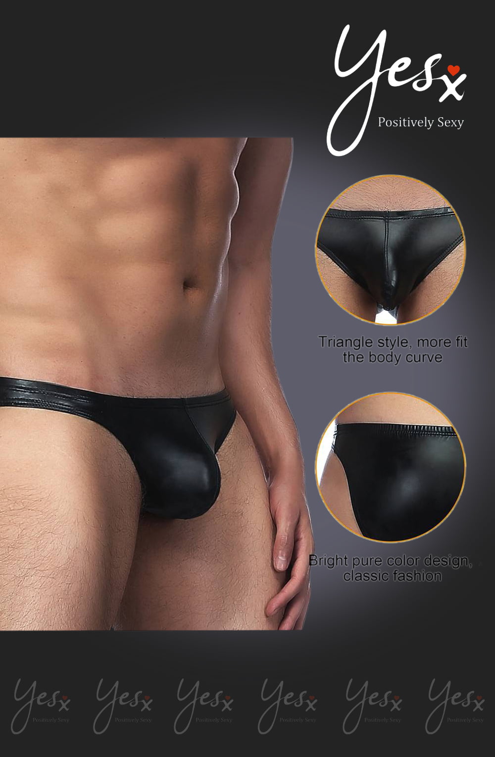 yesx yx969 men's brief black - image 2