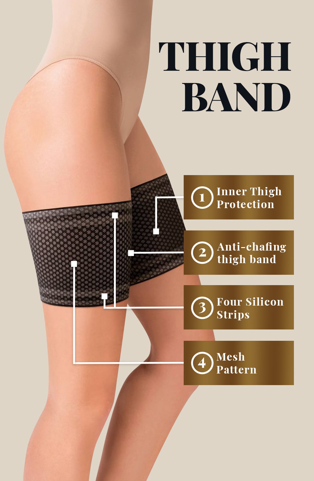 Gabriella Mesh Thigh Band 511 Black 2 gabriella mesh thigh band 511 black - image 2