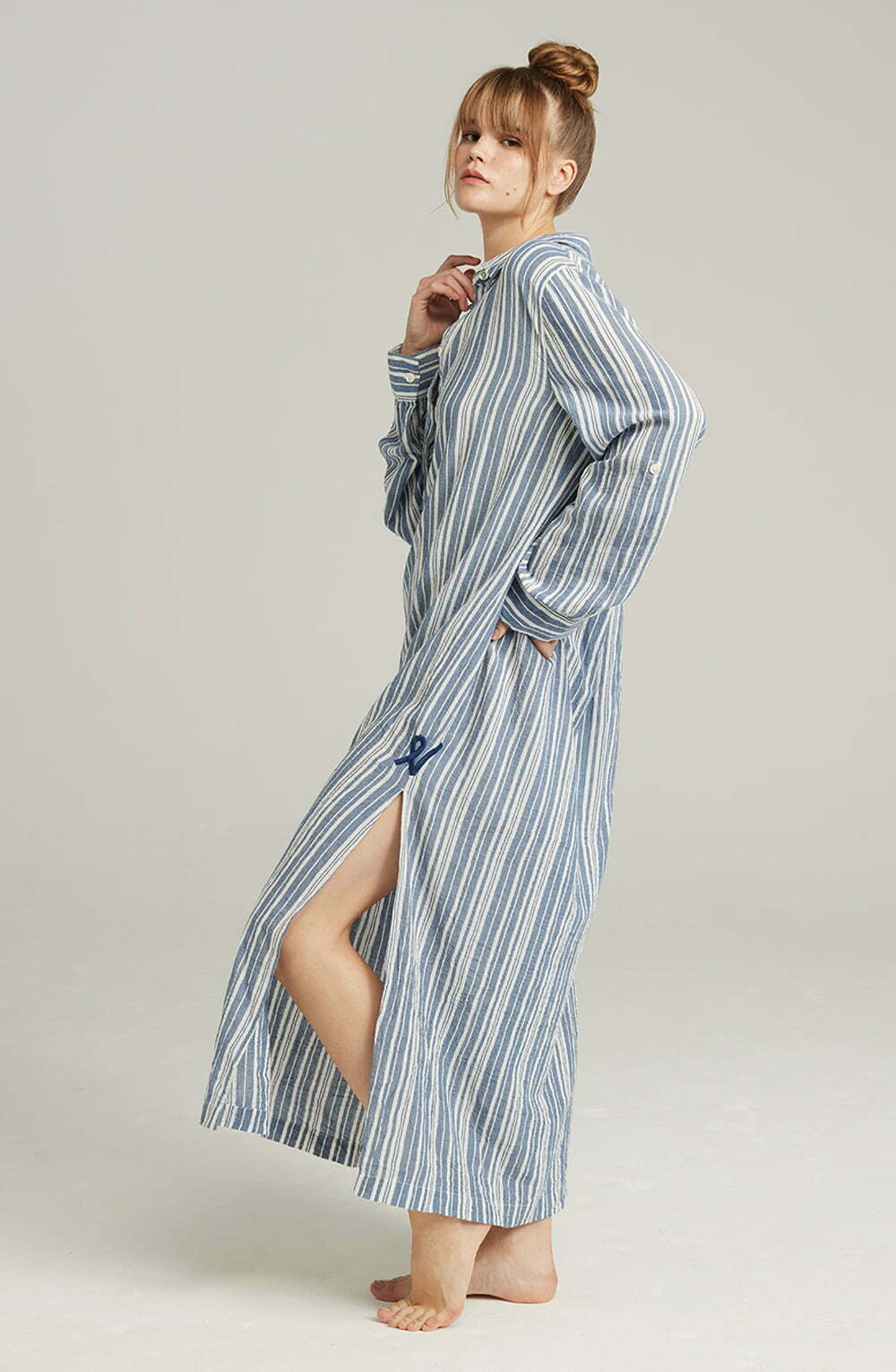 Nudea The Maxi Shirt French Navy Stripe 1 nudea the maxi shirt french navy stripe