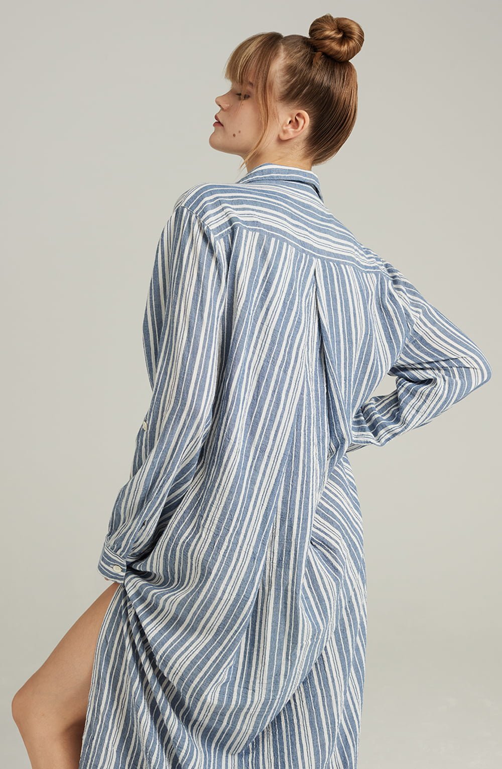 Nudea The Maxi Shirt French Navy Stripe 3 nudea the maxi shirt french navy stripe - image 3