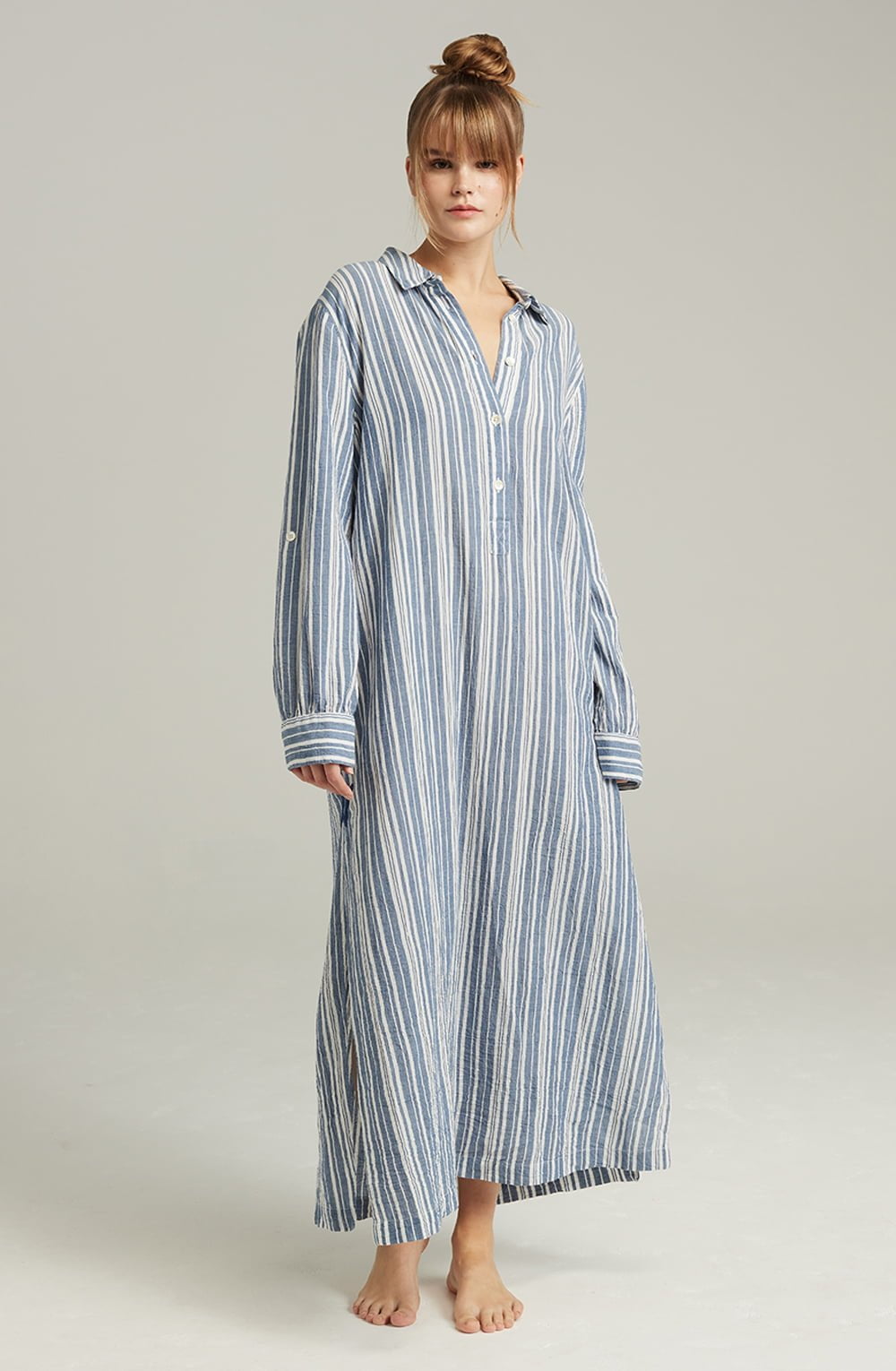 Nudea The Maxi Shirt French Navy Stripe 5 nudea the maxi shirt french navy stripe - image 5