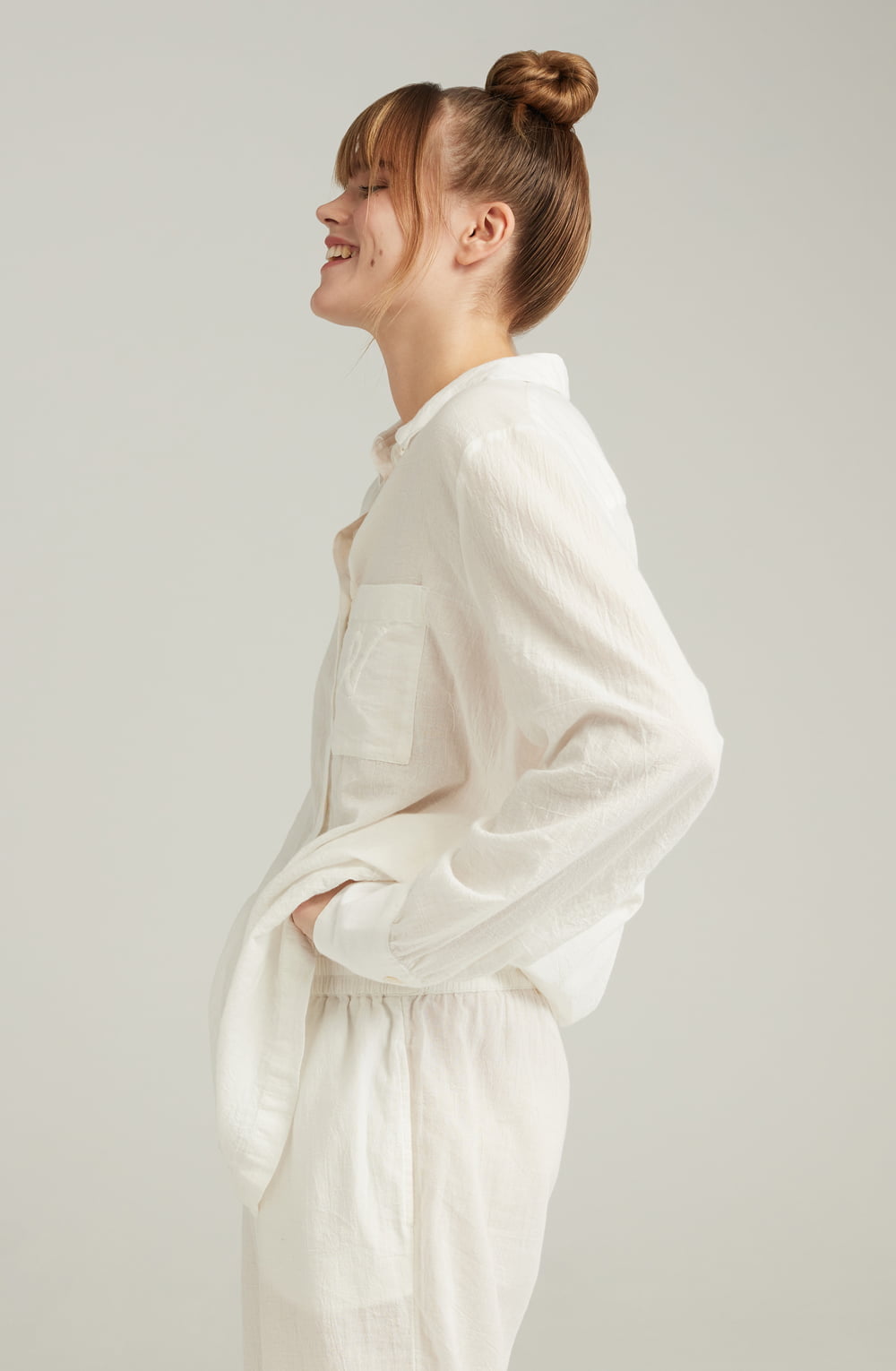 Nudea The Midi Shirt Organic Cotton White 3 nudea the midi shirt organic cotton white - image 3
