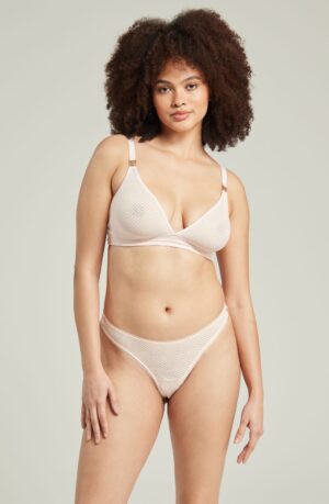 Nudea The Sheer Deco Barely There Thong Blush Pink