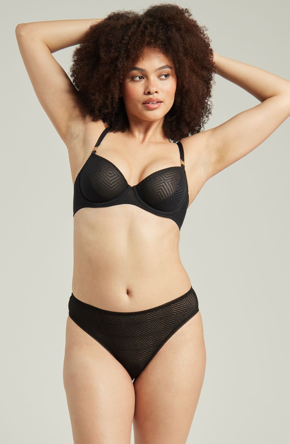 Nudea The Sheer Deco High Leg Brief Black 1 nudea the sheer deco high leg brief black