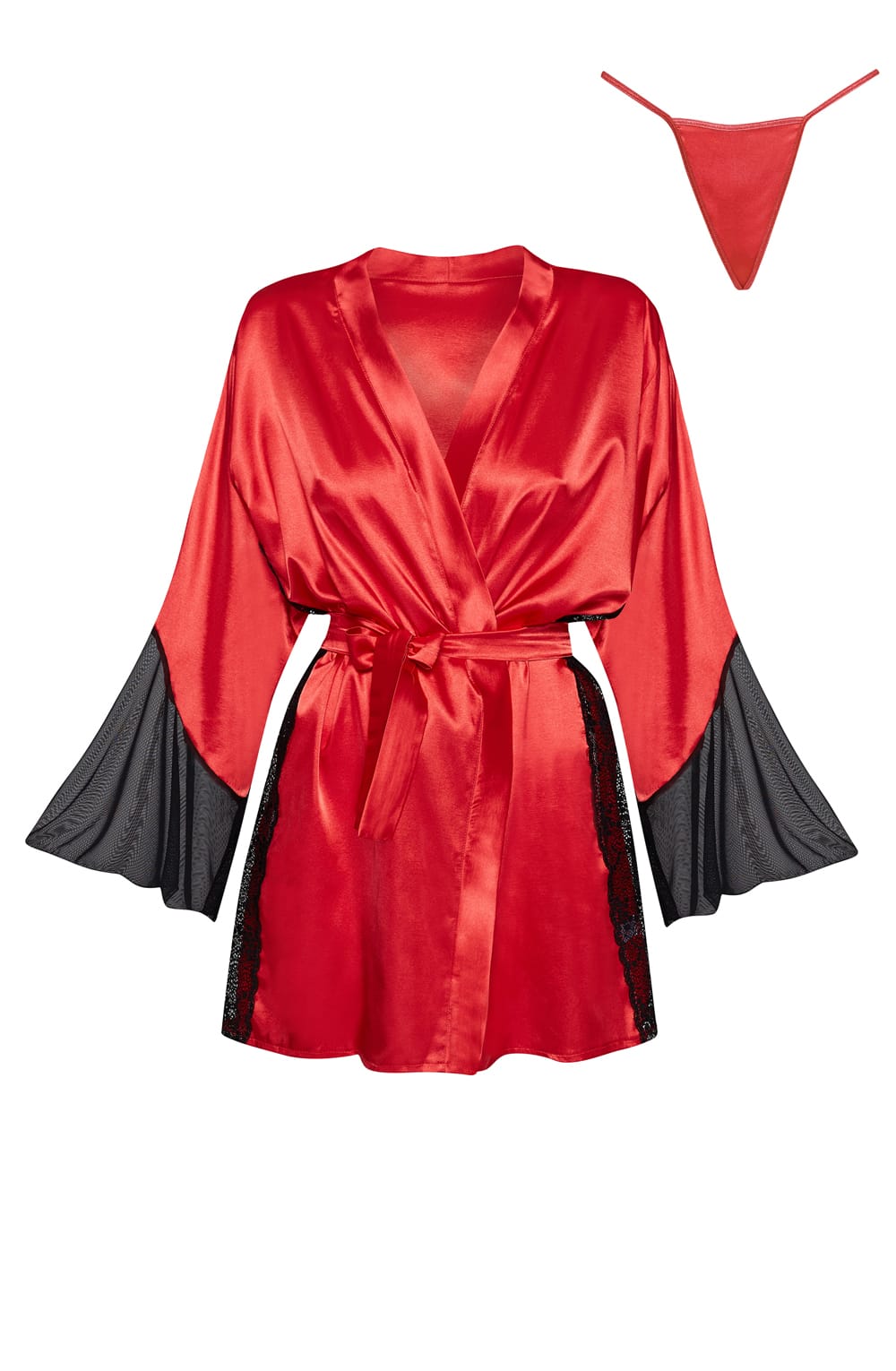 Beauty Night Sara Peignoir Red 2 beauty night sara peignoir red - image 2