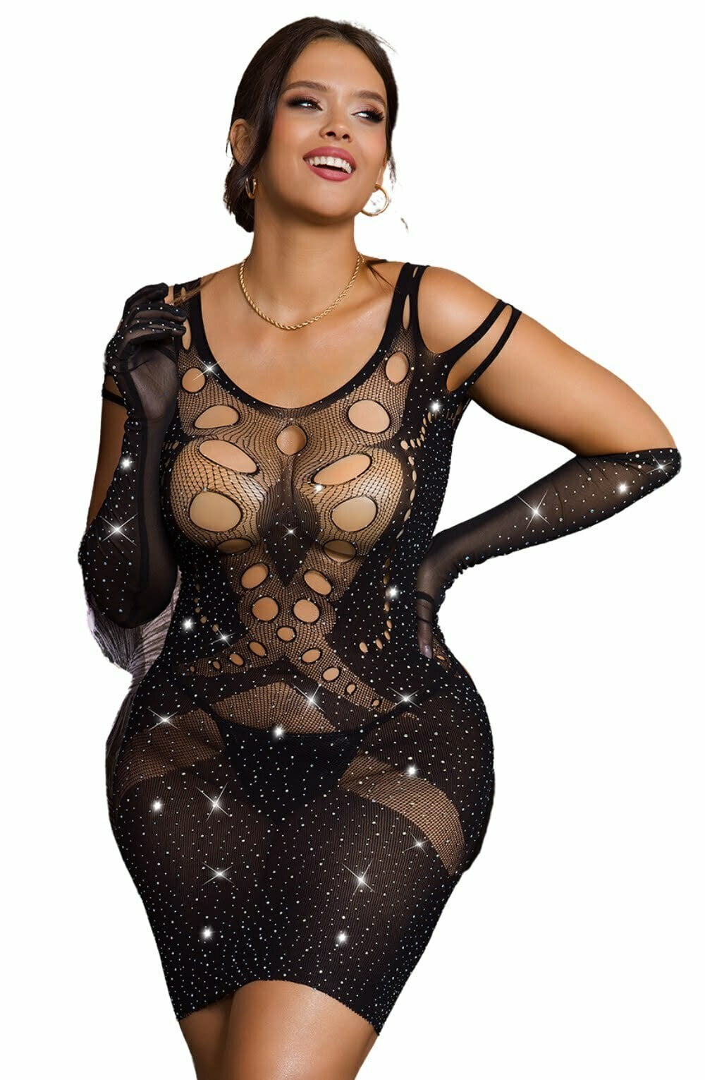 Yesx Yx853Q Sparkly Black Dress 6 yesx yx853q sparkly black dress - image 6