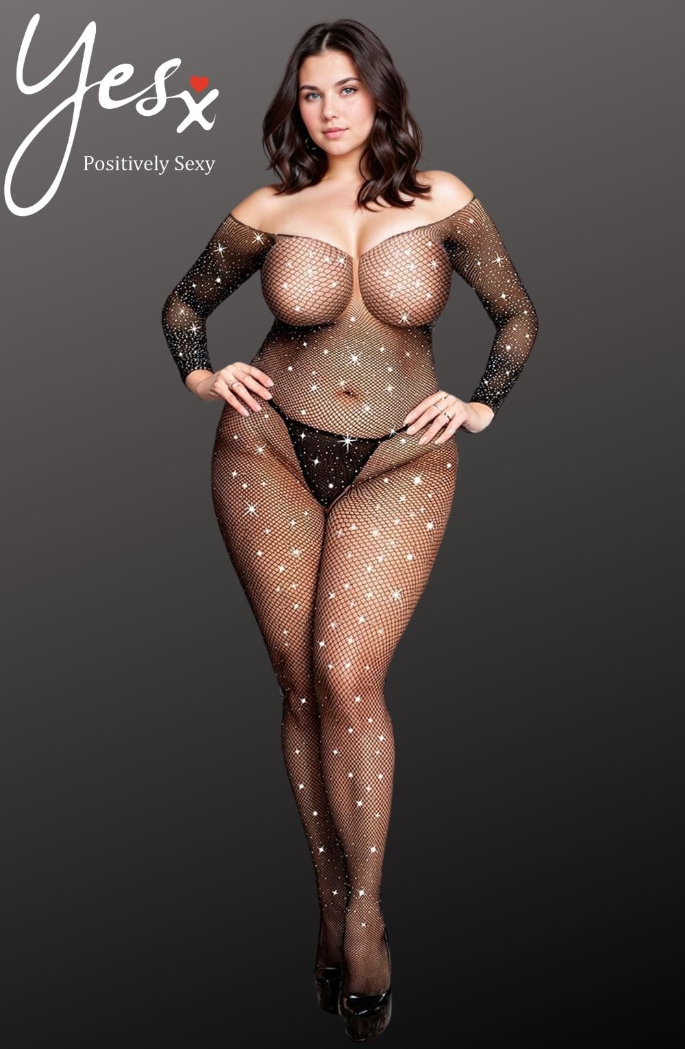 Yesx Fishnet Sparkly Bodystocking 5Xl 7 yesx fishnet sparkly bodystocking 5xl - image 7