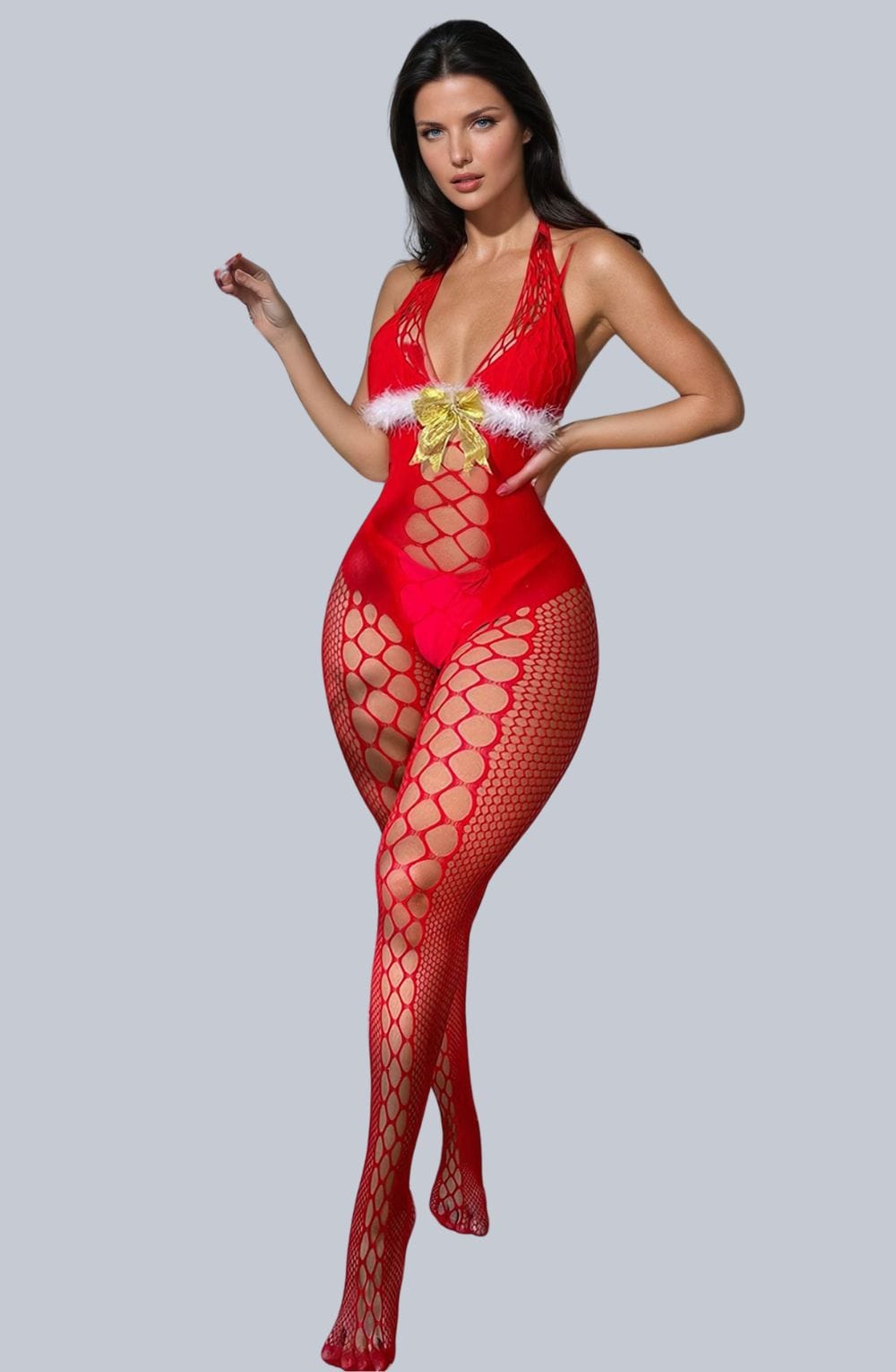 Yesx Yx876 Christmas Fluffy Bodystocking 1 yesx yx876 christmas fluffy bodystocking
