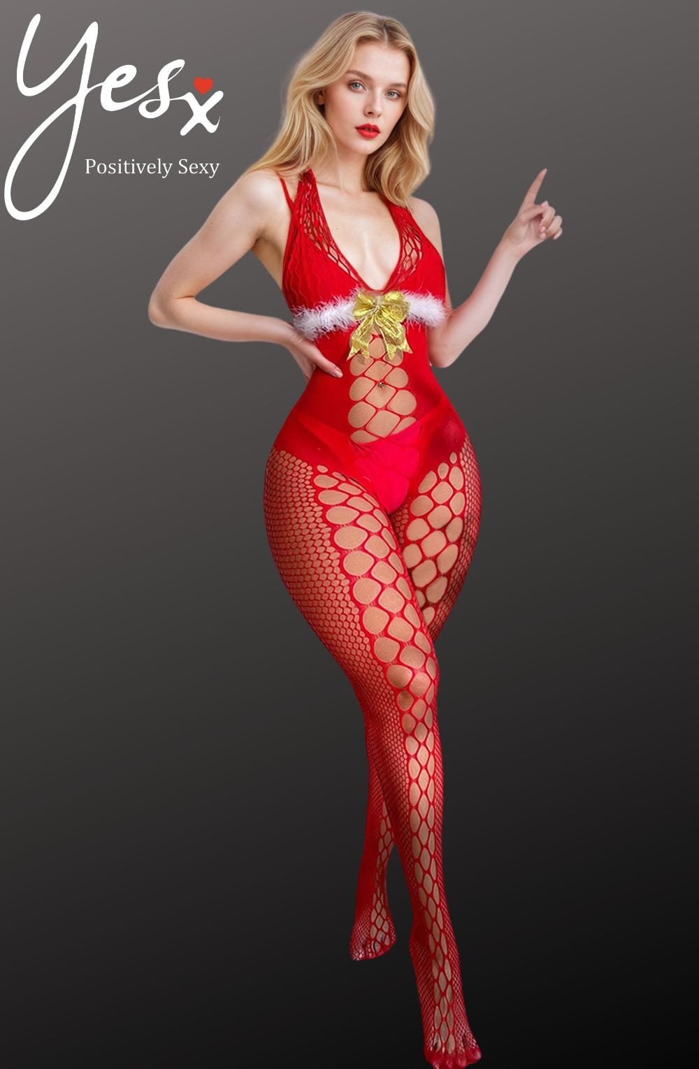 Yesx Yx876 Christmas Fluffy Bodystocking 5 yesx yx876 christmas fluffy bodystocking - image 5