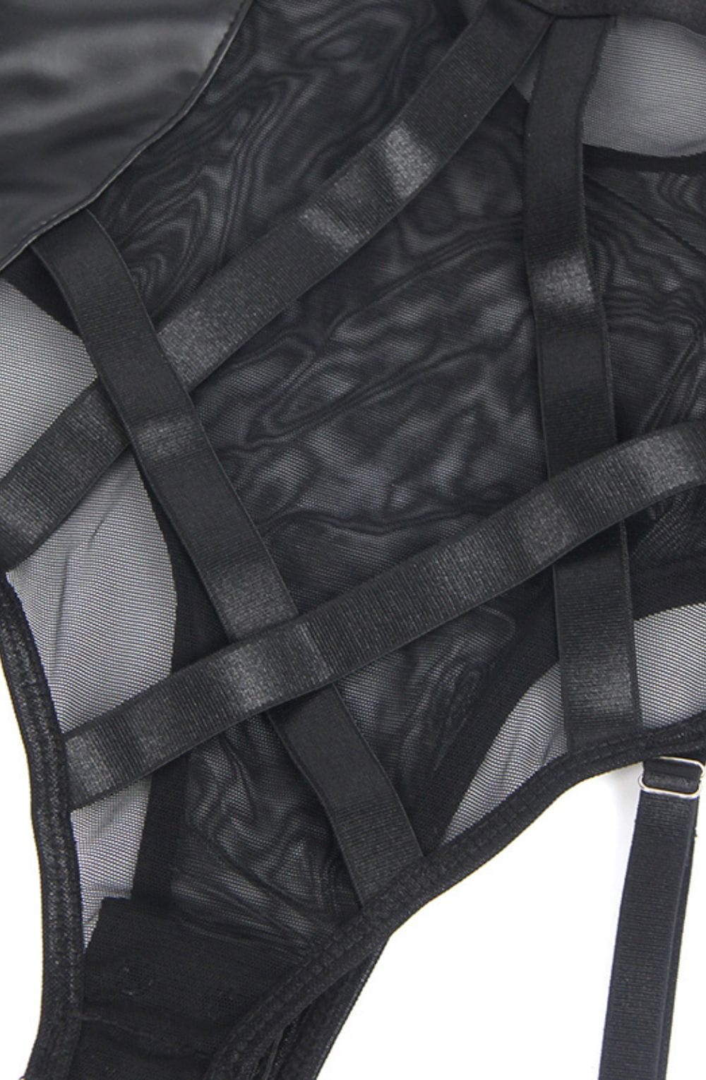 Yesx Yx890 Black Faux Leather Look &Amp; Mesh 8 yesx yx890 black faux leather look & mesh - image 8