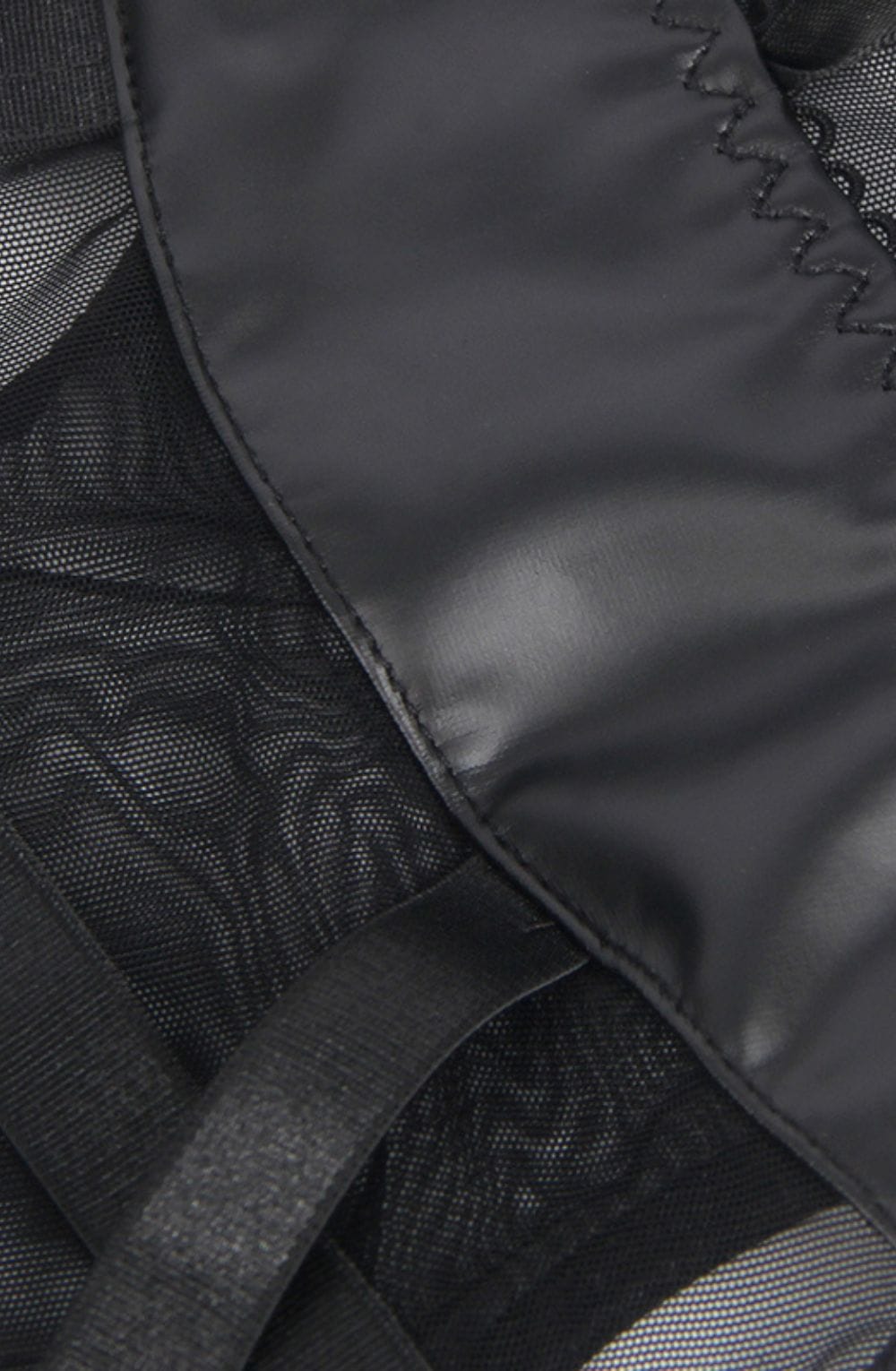 Yesx Yx890 Black Faux Leather Look &Amp; Mesh 7 yesx yx890 black faux leather look & mesh - image 7