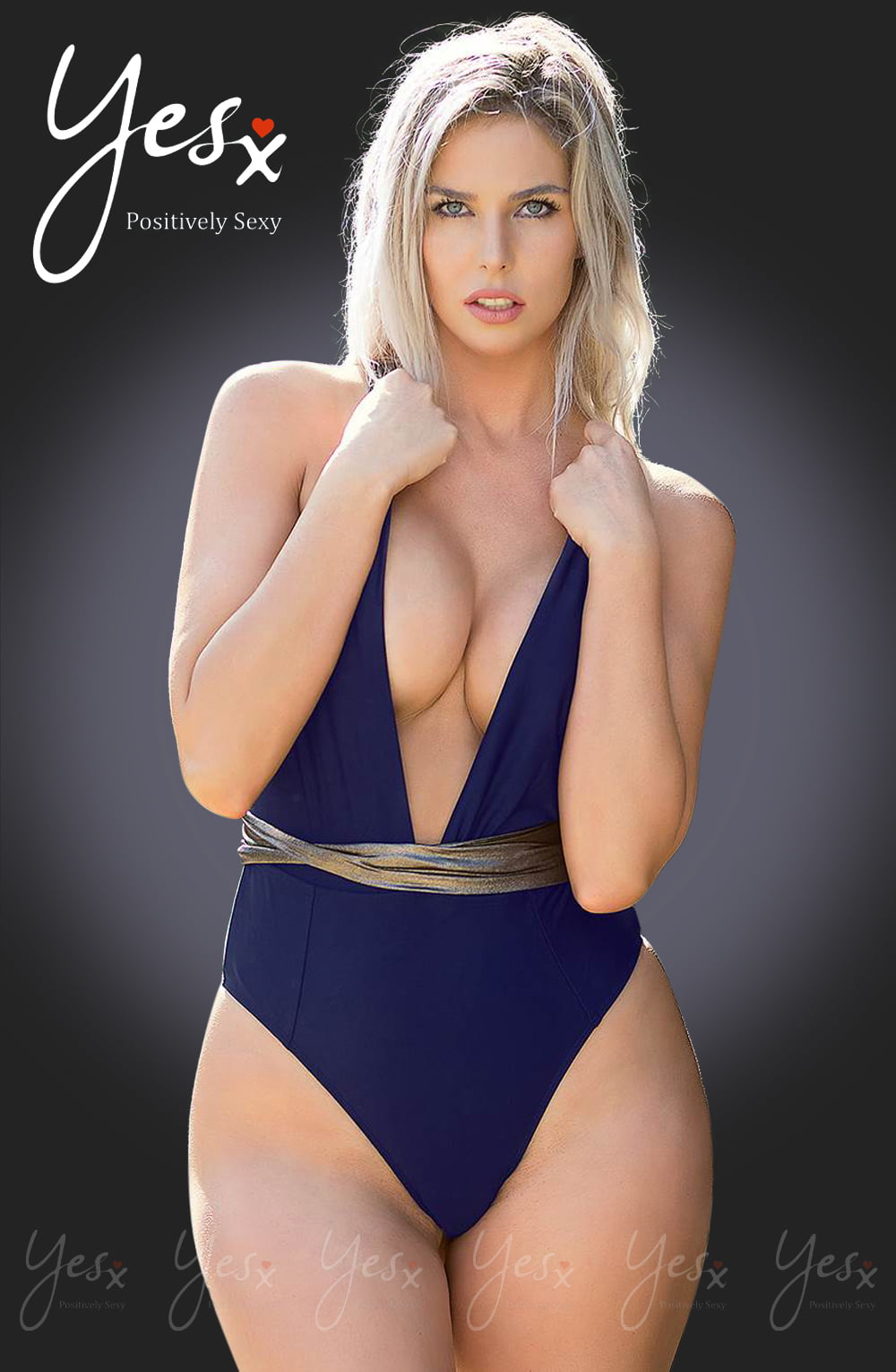 Yesx Yx966 One Piece Swimsuit Navy 4 yesx yx966 one piece swimsuit navy - image 4
