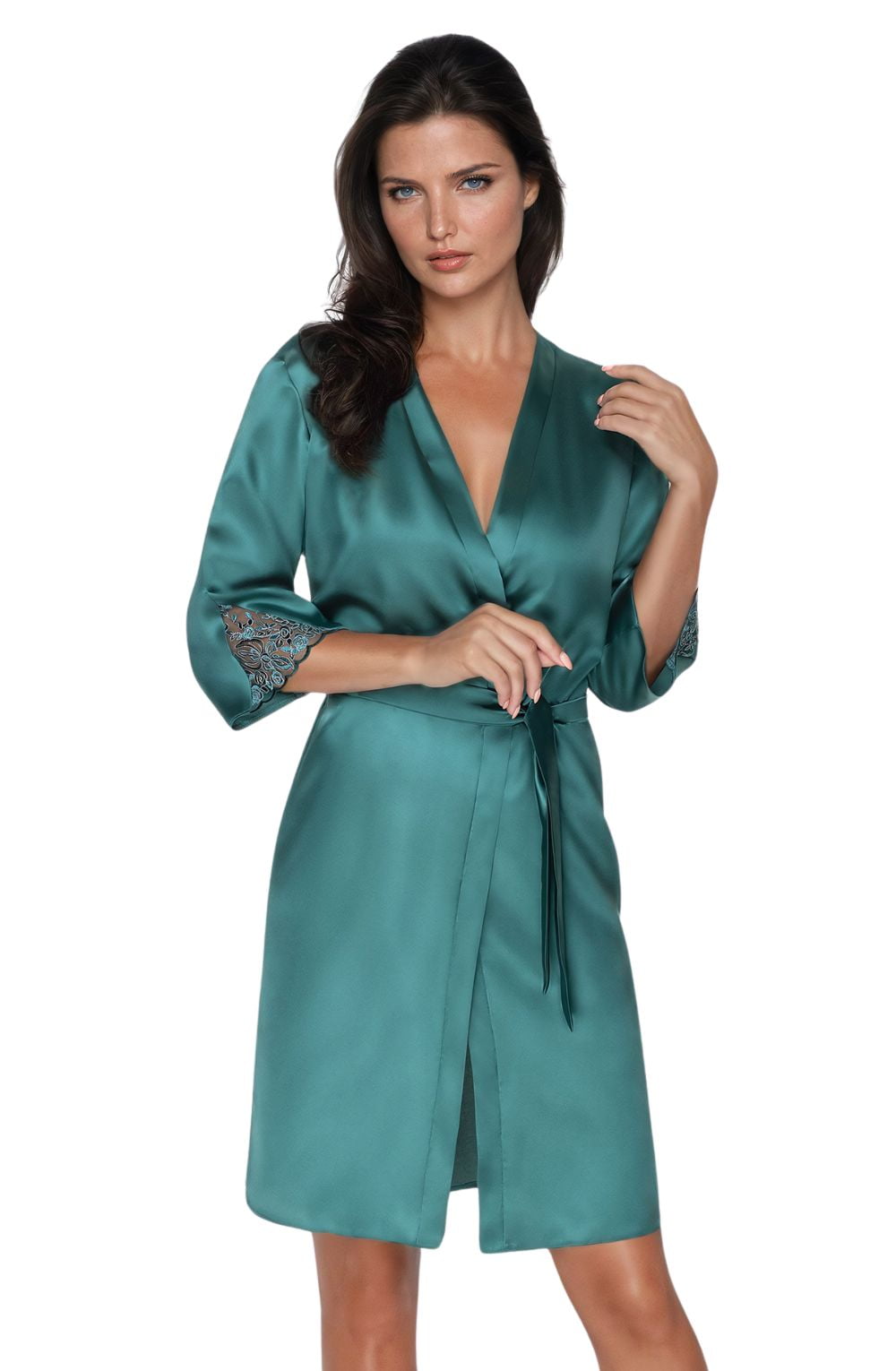 Irall Emerald Dressing Gown Green 1 irall emerald dressing gown green