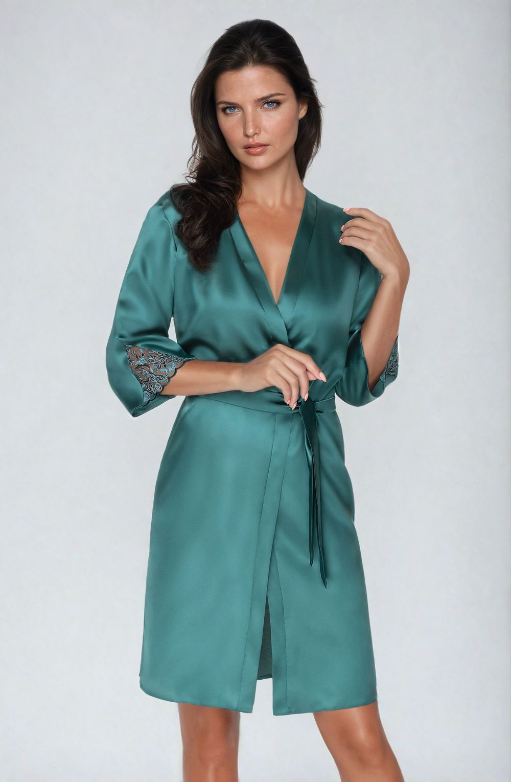 Irall Emerald Dressing Gown Green 5 irall emerald dressing gown green - image 5