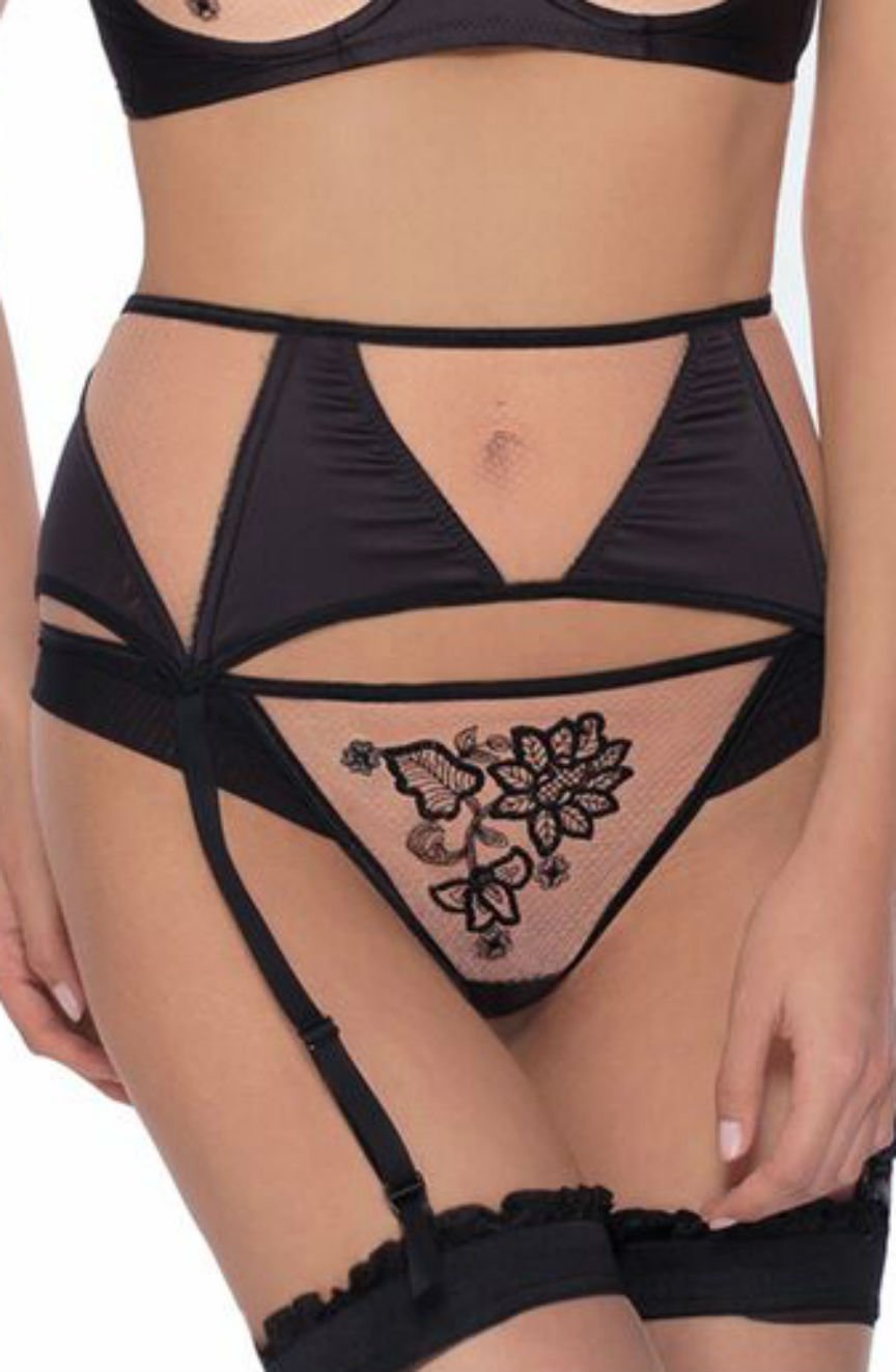 Roza Mehendi Suspender Belt Black 1 roza mehendi suspender belt black