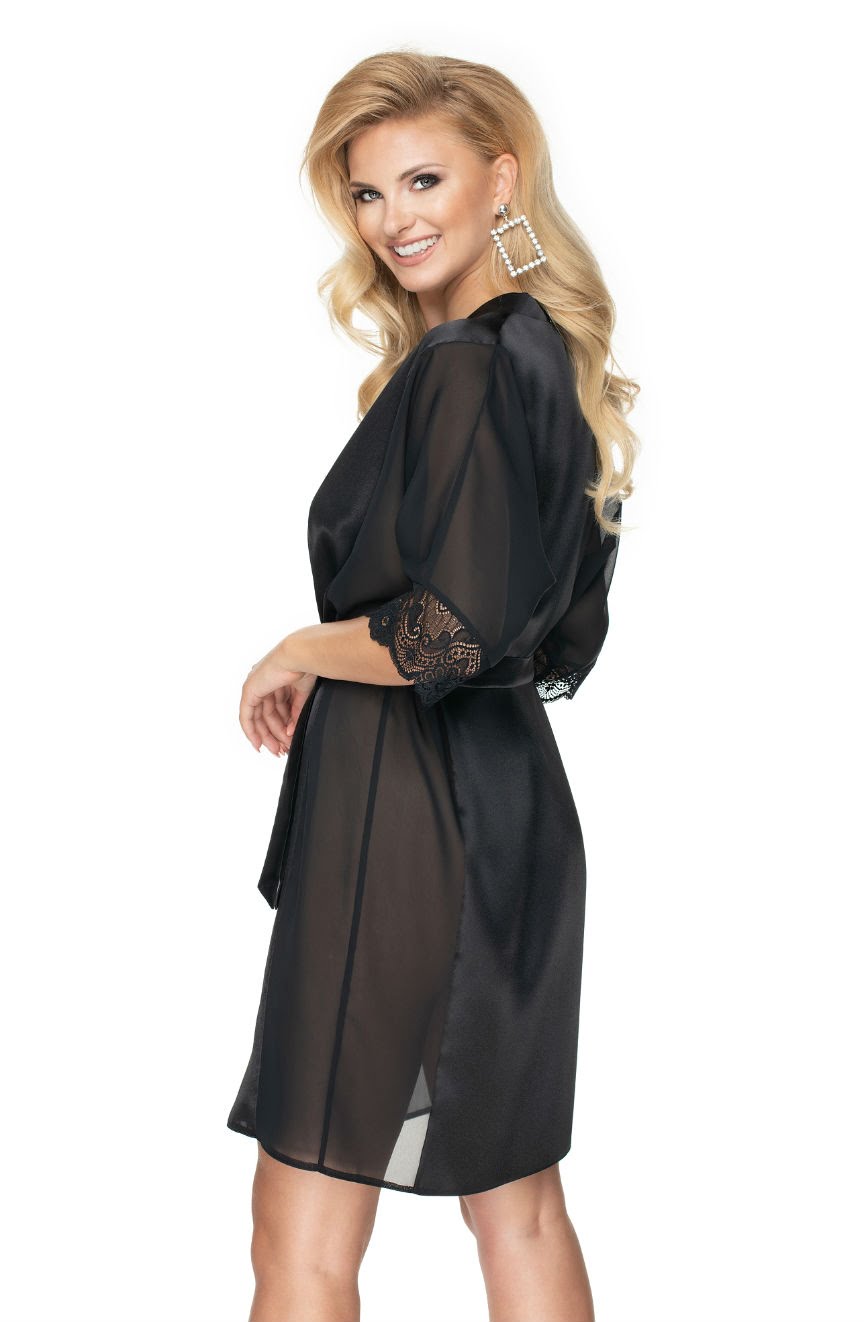 Irall Sharon Dressing Gown Black 2 irall sharon dressing gown black - image 2