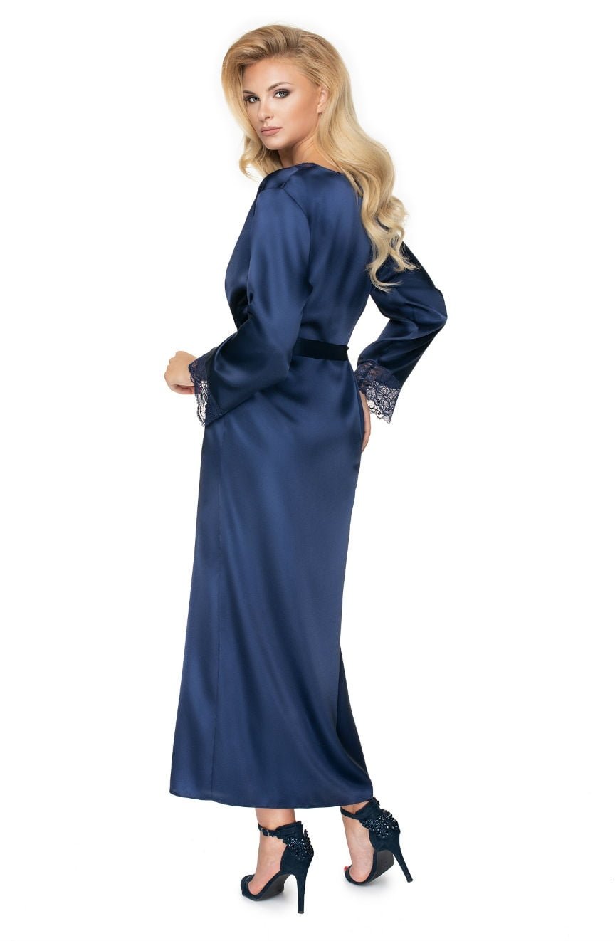 Irall Yoko Dressing Gown Navy Blue 2 irall yoko dressing gown navy blue - image 2