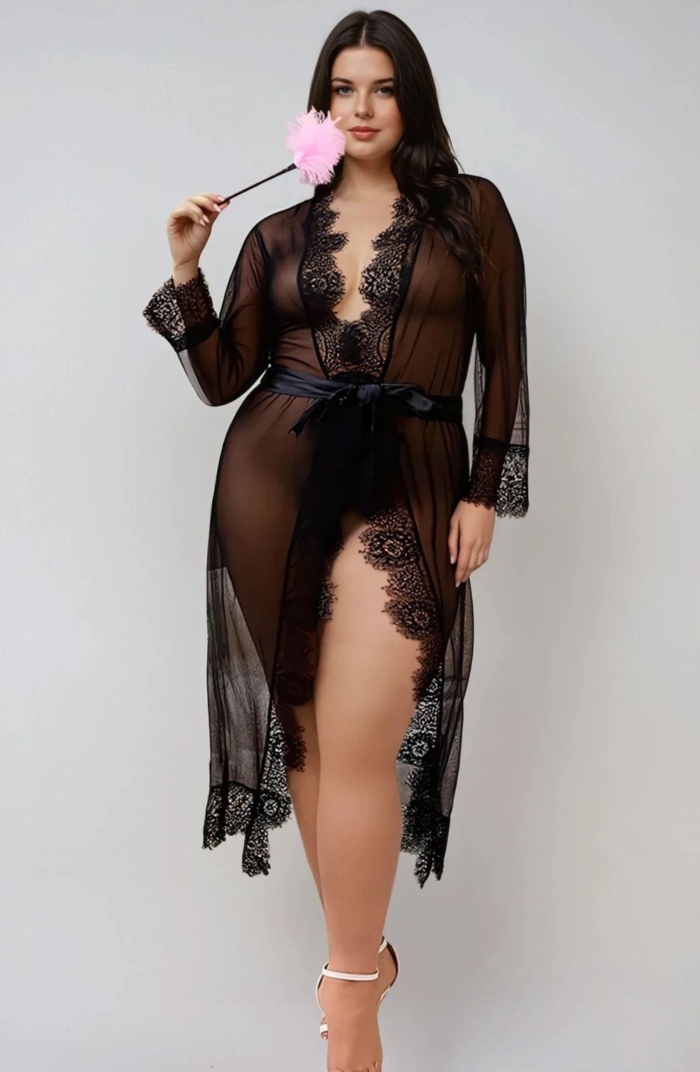 Yesx Yx734Q Lacey Black Robe 2 yesx yx734q lacey black robe - image 2
