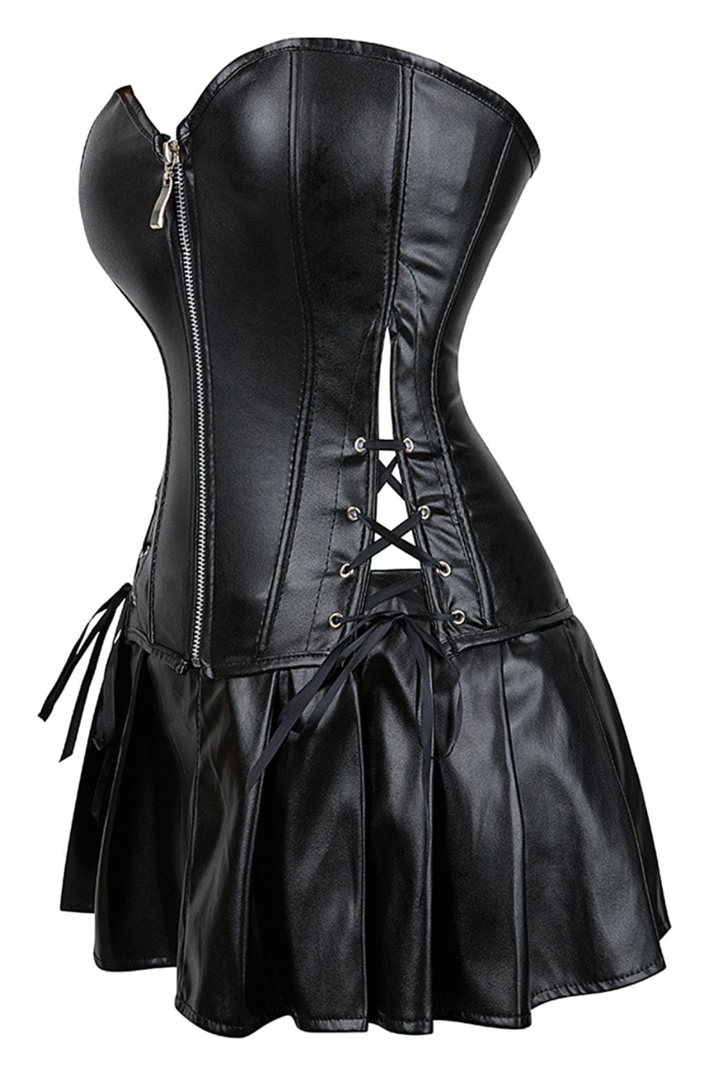 Yesx Yx897 Faux Leather Corset &Amp; Skirt 3 yesx yx897 faux leather corset & skirt - image 3