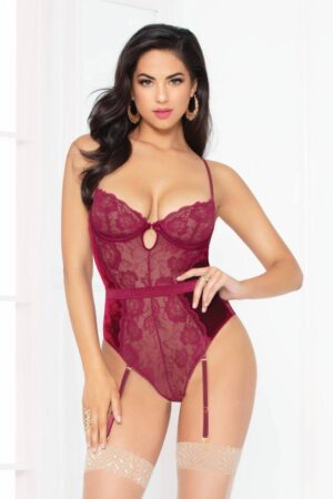 STM10951 Wine Smooth Like Velvet Teddy