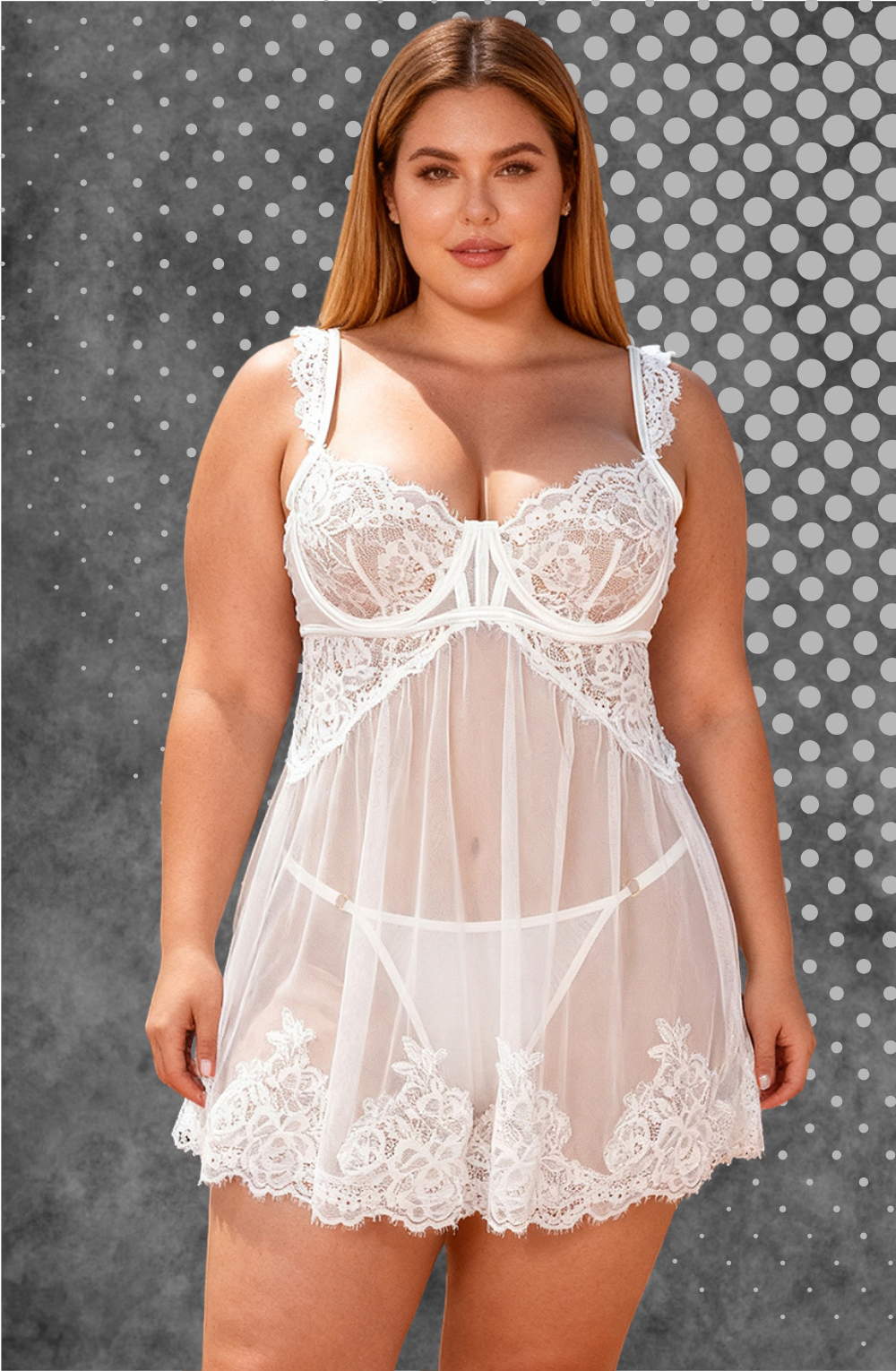 Yesx Yx745 White Lace Sheer Babydoll 8 yesx yx745 white lace sheer babydoll - image 8